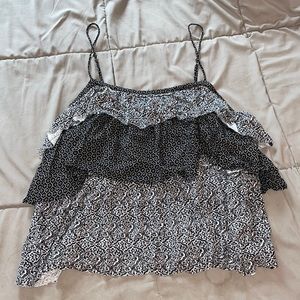 American Eagle Ruffled Layered Tank Top
